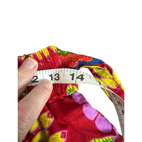 red cotton African print skirt with a sunflowers one size - Picture 6 of 8